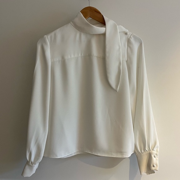 Aritzia Long-Sleeve Tie-Neck Blouse - Picture 1 of 8
